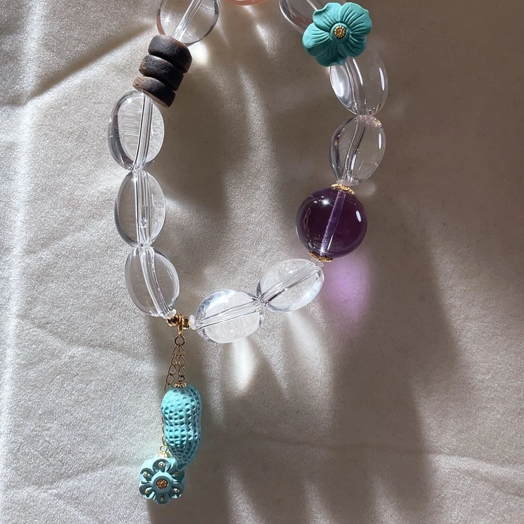 水晶手链18K金镶嵌大气款