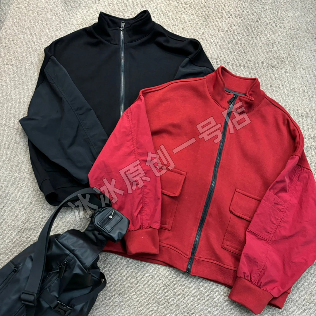 【冰冰一号店】99502#春款后背印花拼接袖外套休闲时尚百搭