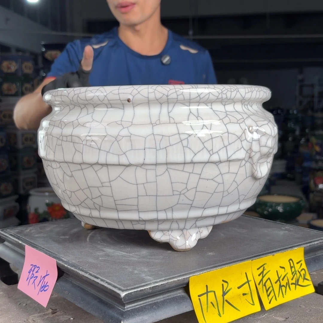 一风堂石湾花盆 内21*13泥子微瑕