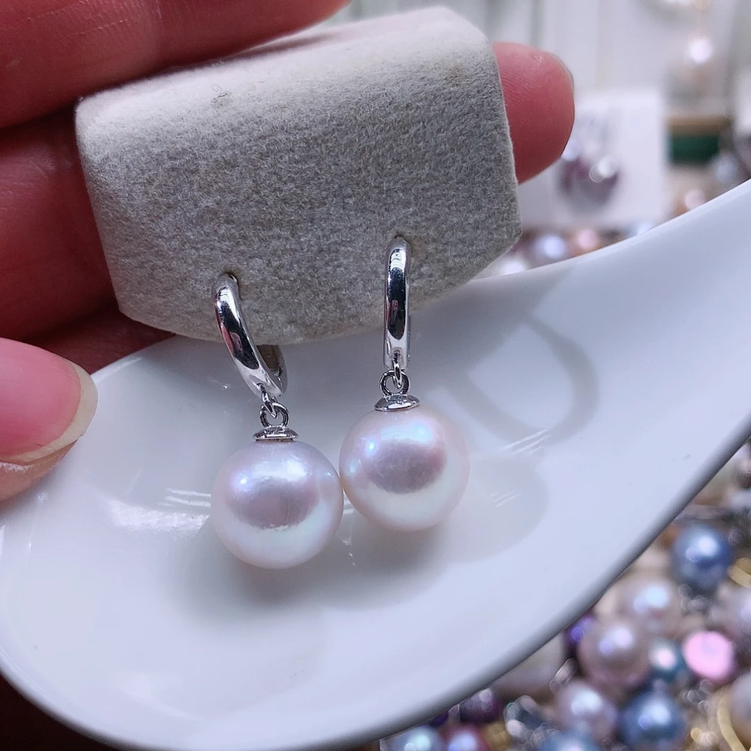 淡水珍珠耳饰银S925镶嵌