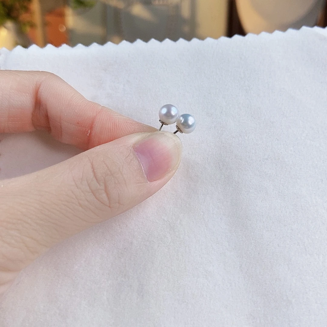 银S925镶嵌淡水珍珠耳饰