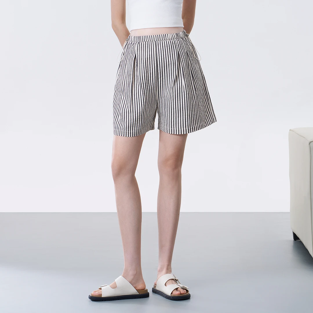 孕妇短裤夏装外穿条纹阔腿裤孕期小个子居家裤子夏季薄款2025新款
