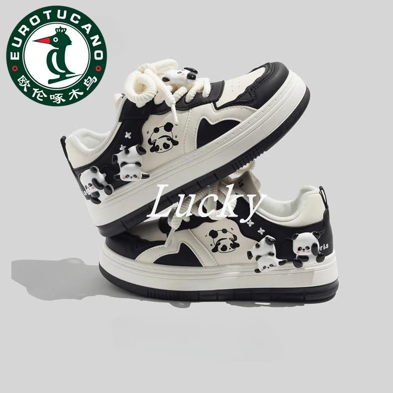 欧伦啄木鸟学生小白鞋女2025新款夏季运动板鞋厚底休闲百搭面包鞋