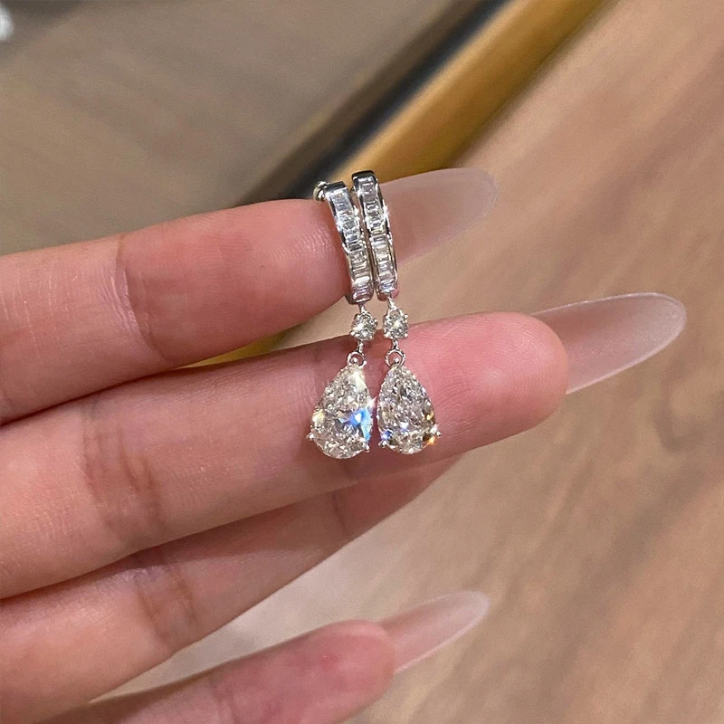 「星坠泠川」清冷感超闪水滴流苏耳环女韩系轻奢高级感气质百搭耳饰