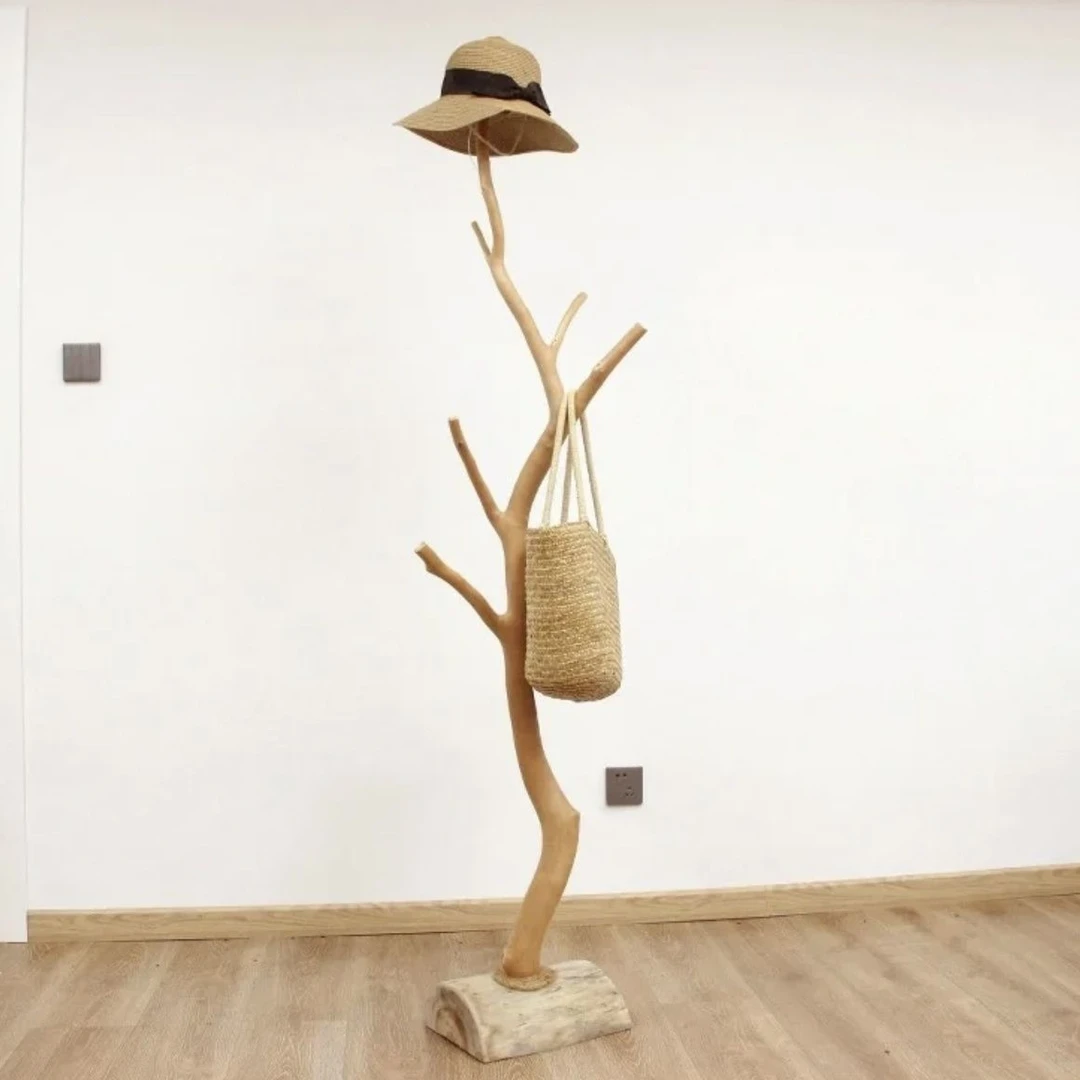 新疆包邮落地衣帽架原木树枝挂衣挂包架装饰ins店酒店衣帽架民宿