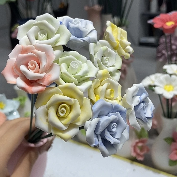 陶瓷纯手工捏花设计