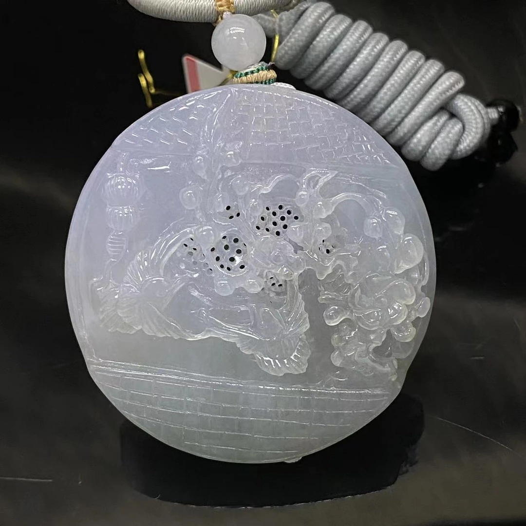 18天然缅甸翡翠A货冰紫喜上眉梢/500674保利厦门拍卖