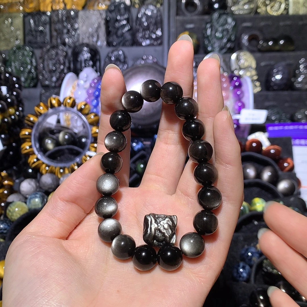 C***e黑曜岩未镶嵌手链