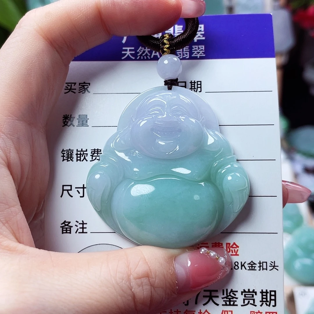 翡翠未镶嵌颈饰佛公21