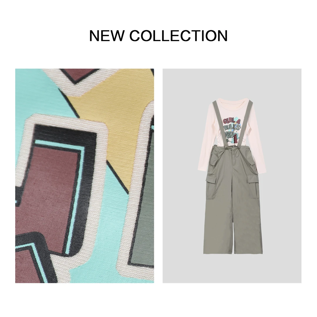 【小铃铛】D5F36092B 春季T恤背带裤套装 轻松GET学院风