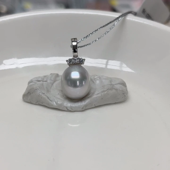 银S925镶嵌颈饰海水珍珠澳白 8-9mm 84号