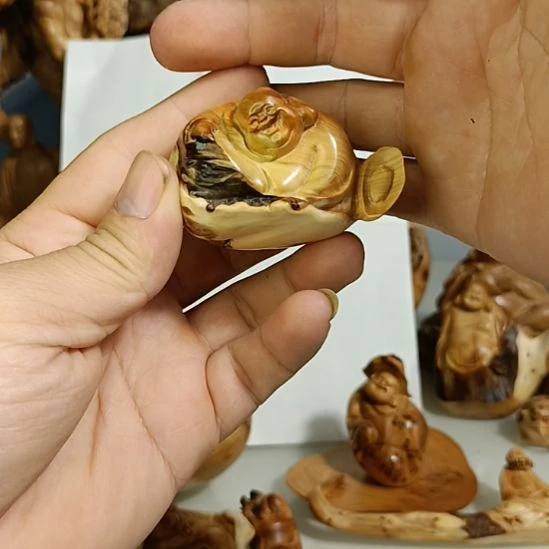 柏木（崖柏）太行崖柏笑佛手把件