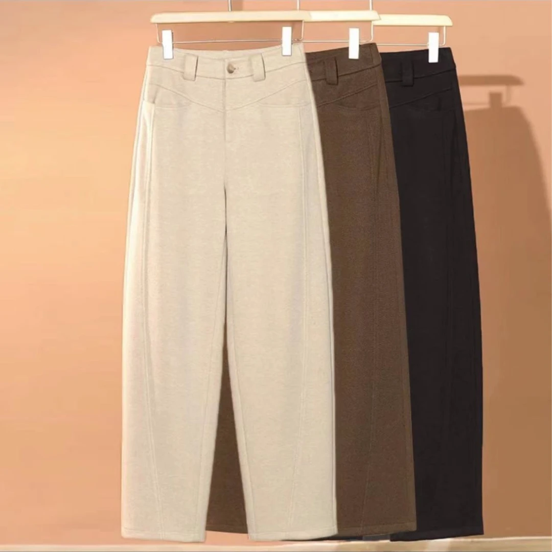 【冬季新款】爆款梧桐裤高腰时尚百搭设计感镰刀裤JXD522 裤长94-96