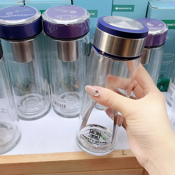 卧龙品牌单层玻璃杯400Ｍｌ蓝色