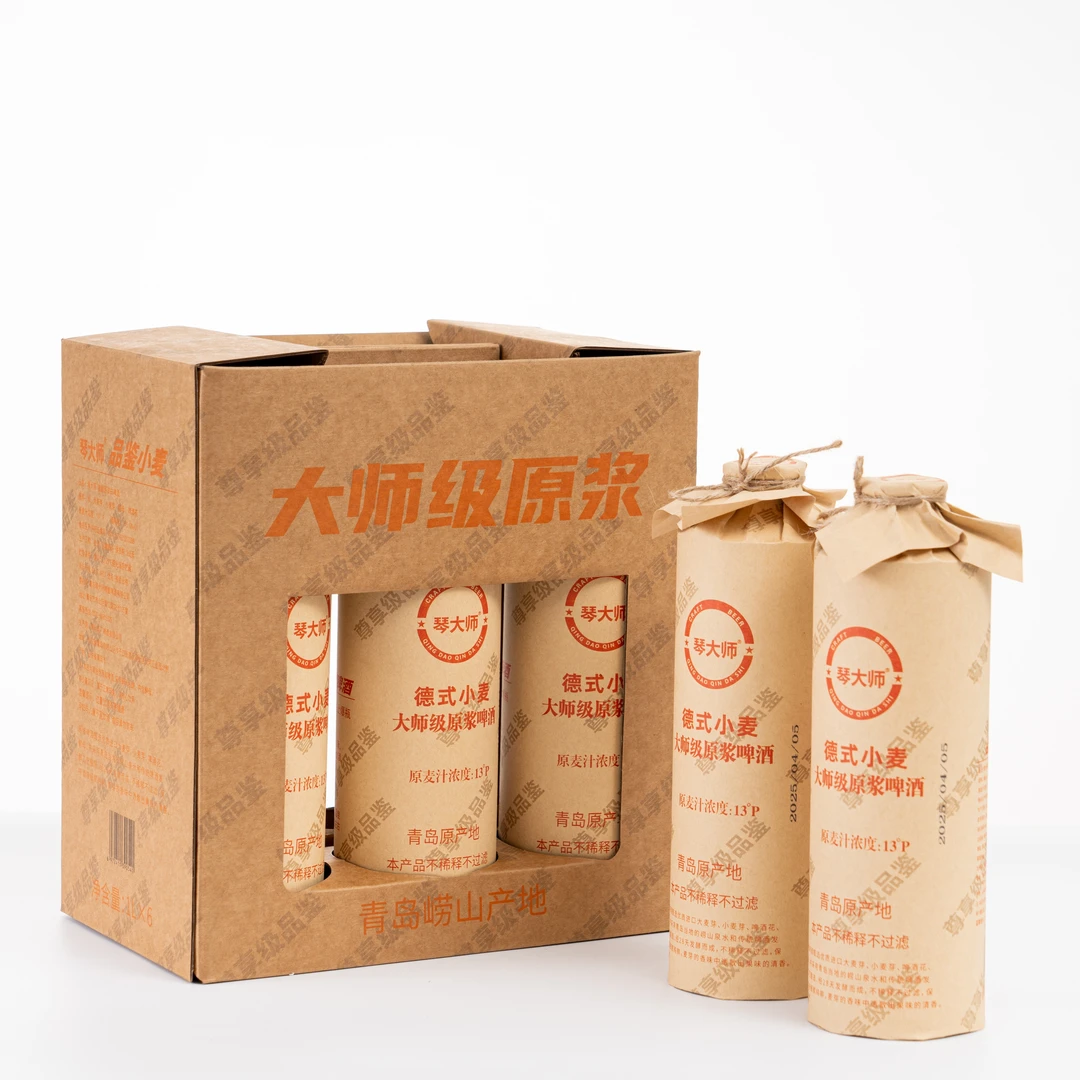 青岛产地精酿啤酒1LX6罐德式小麦精酿原浆白啤高浓度浑浊型啤酒