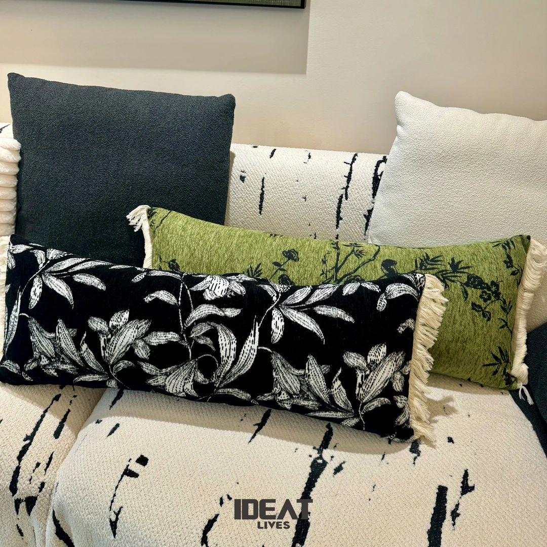 法式复古风长条睡眠枕客厅沙发抱枕绿色中式床头飘窗靠垫加长腰枕