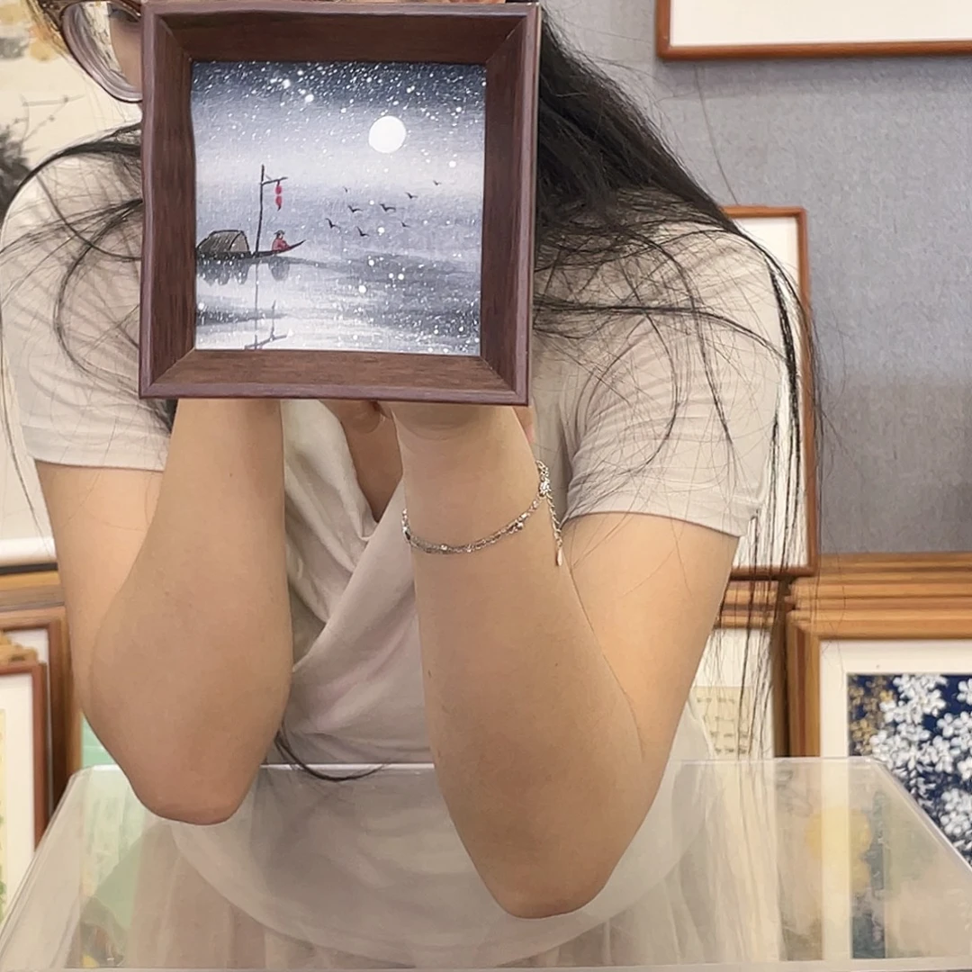 书法手绘带框尺寸：12*12