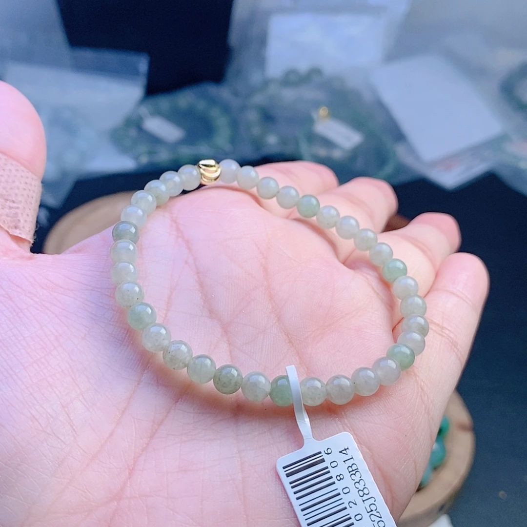 翡翠未镶嵌手链29珠串5+