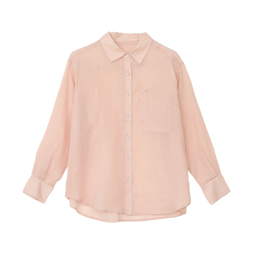 【麻念】 衣长68-72 100%苎麻夏季新款简约宽松减龄长袖衬衫女C011