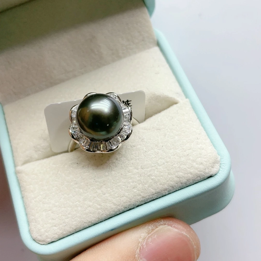 海水珍珠戒指银S925镶嵌