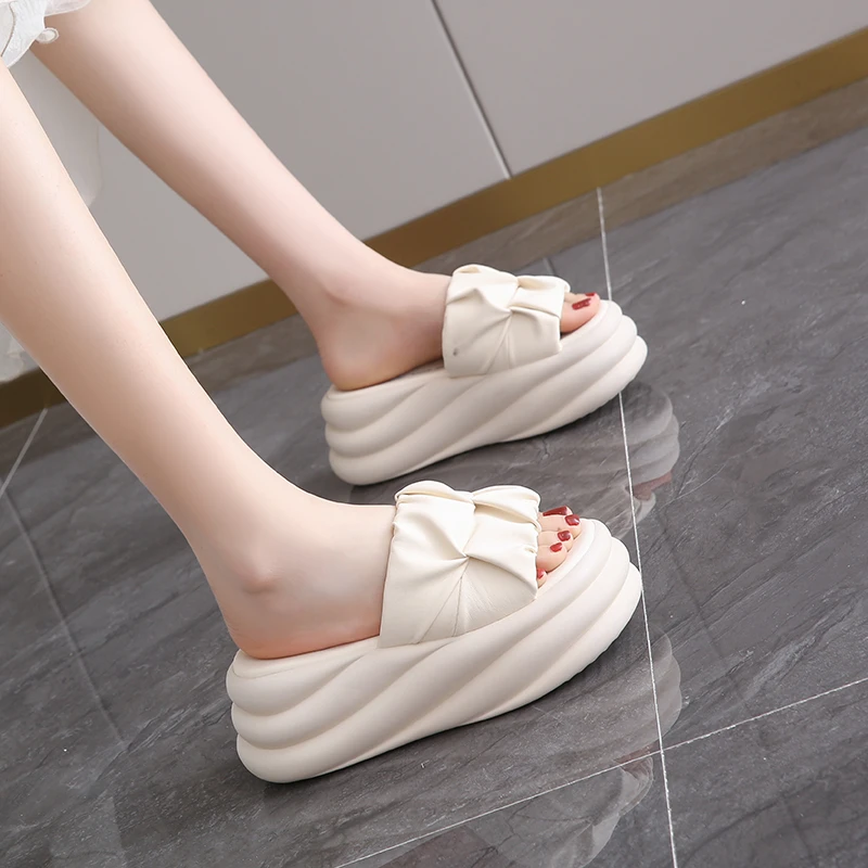 仙女风7cm厚底拖鞋女2025新款夏季外穿时尚增高凉鞋女款松糕凉拖