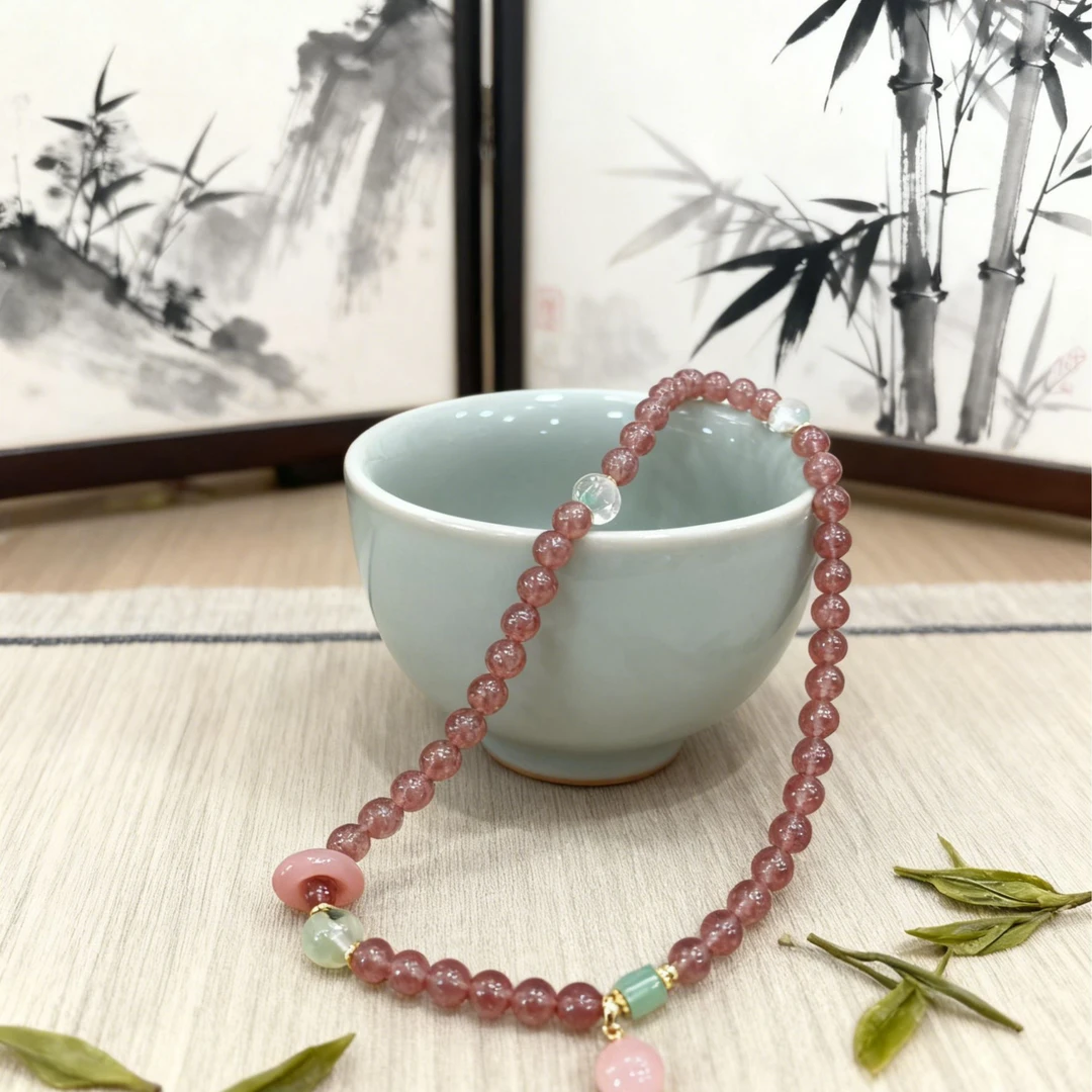 绯莓青提水晶手串-029