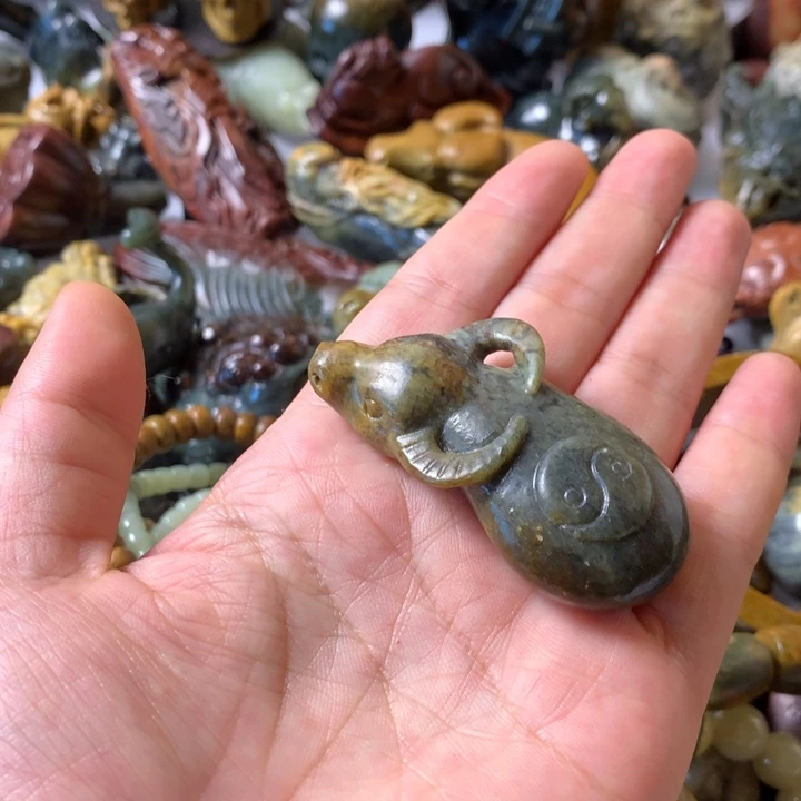 岫岩河磨玉（透闪石质玉）未镶嵌笔搁