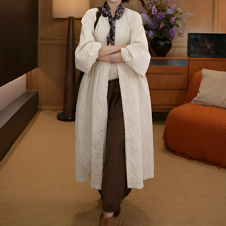 爆款白色风衣外套女2025年春秋新款长款高个子裙子韩系高级感日系