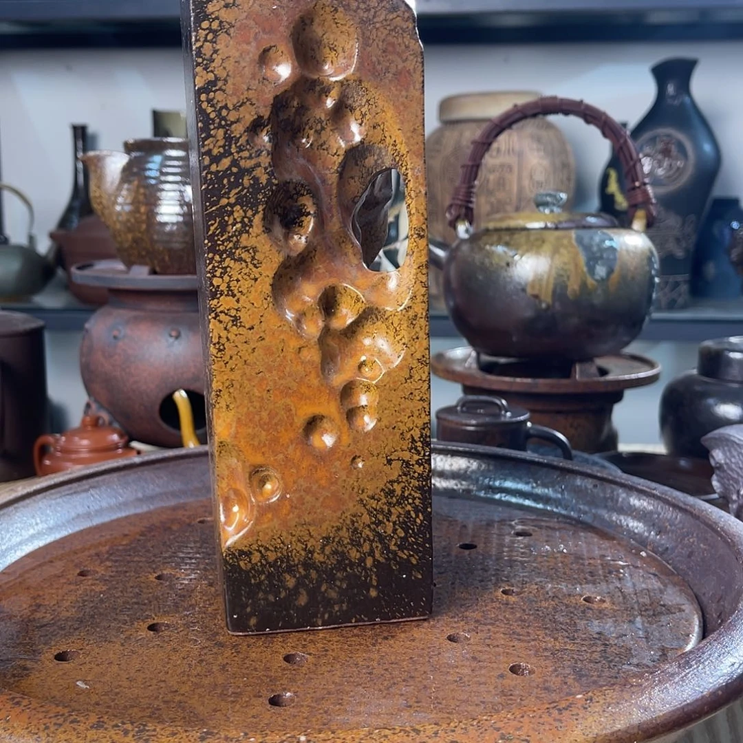 碟紫砂粗陶实用花瓶