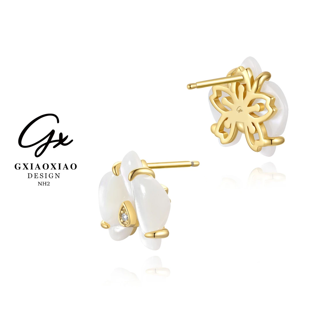 G XIAOXIAO 镀K金 轻奢高级感时尚百搭潮流花型耳环 NH2