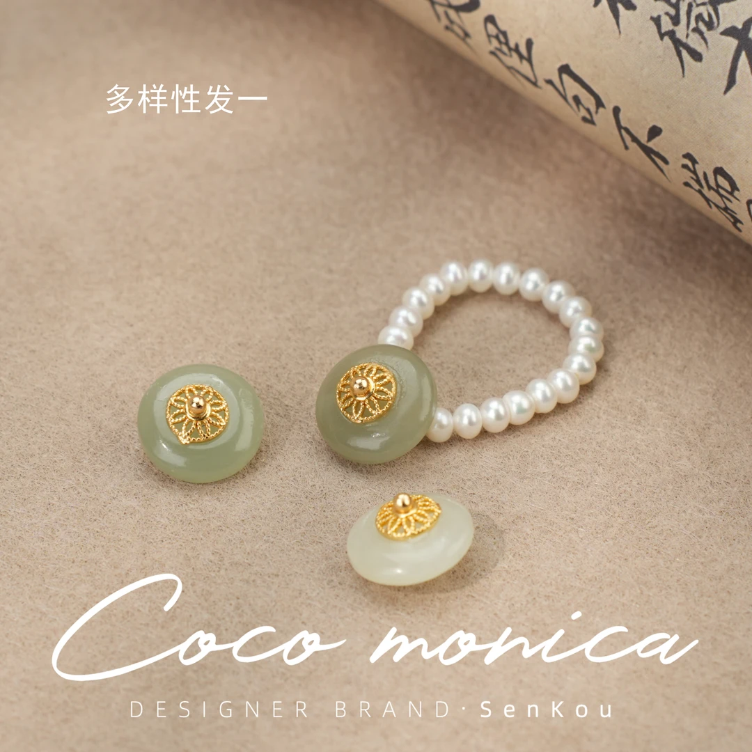 【小霞珠宝】和田玉戒指气质白色轻奢时尚复古小众简约可调节AS917