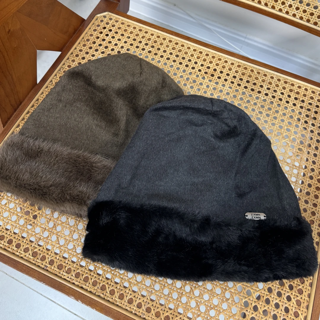 （糯米饭）毛绒堆堆帽冬季韩系百搭帽子休闲