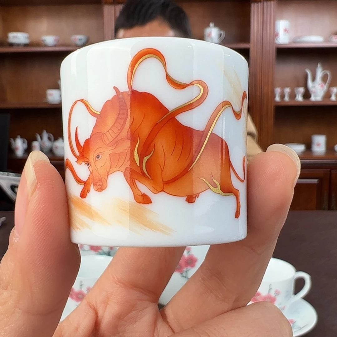 瓷柴窑 矾红牛气冲天盖置