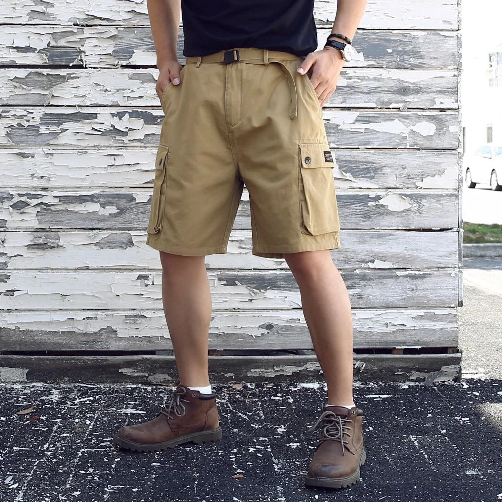 男人本色】夏季男士腰带水洗军工五分裤水洗做旧迷彩工装短裤DK004