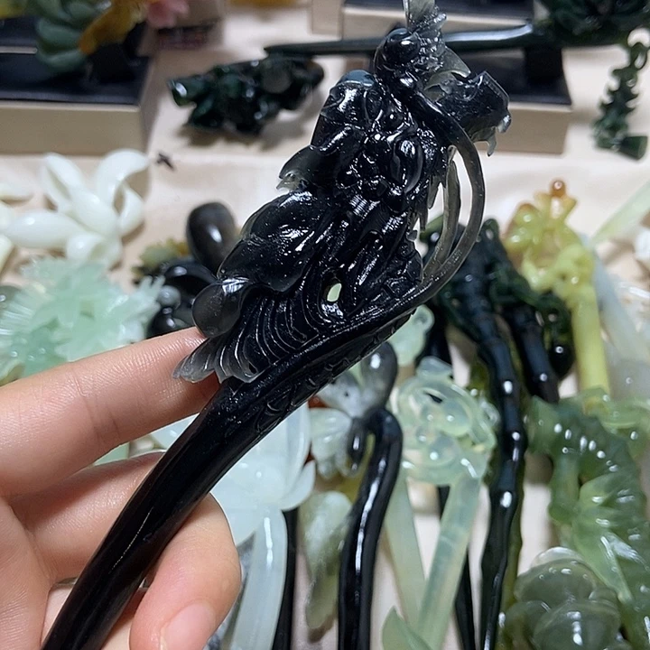 小****蛇纹石玉未镶嵌发簪