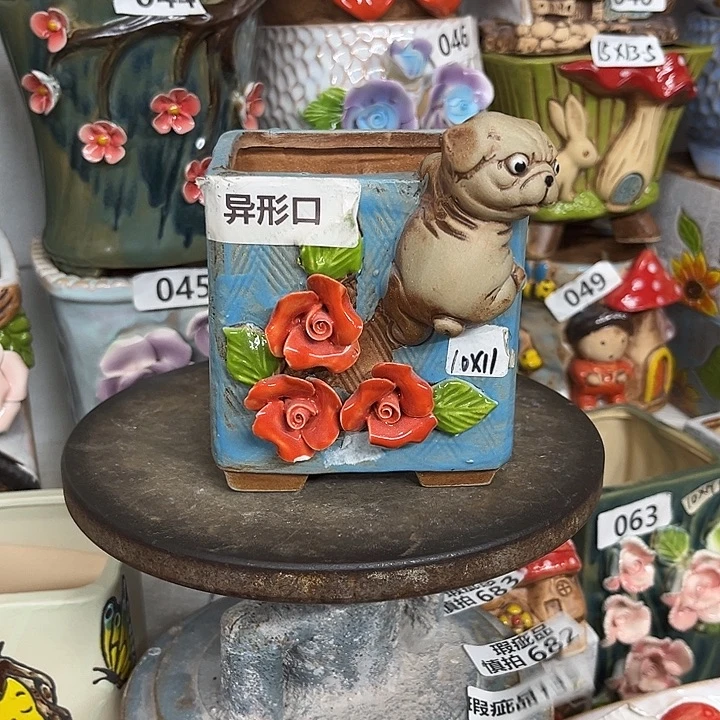 紫砂花盆粗陶材质多肉花盆