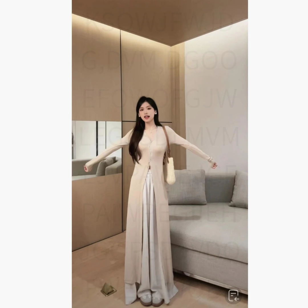 五一出游穿搭女装千金清冷感贵系洋气衣服女法式长袖针织开衫宽松