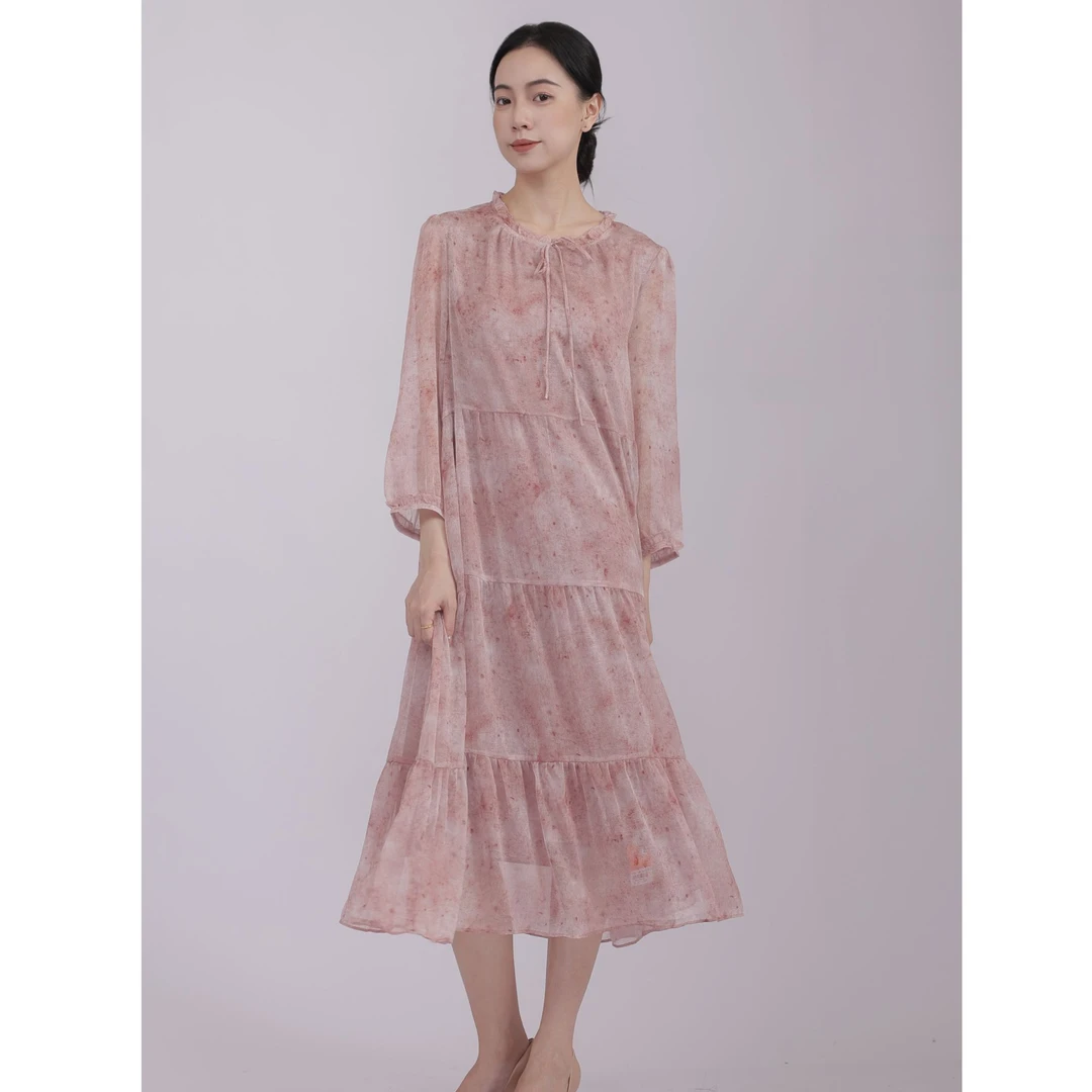 歌路丝GELUS显瘦宽松长袖连衣裙01198