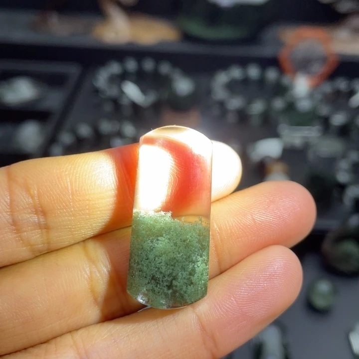 颈饰水晶未镶嵌绿幽灵无事牌定制