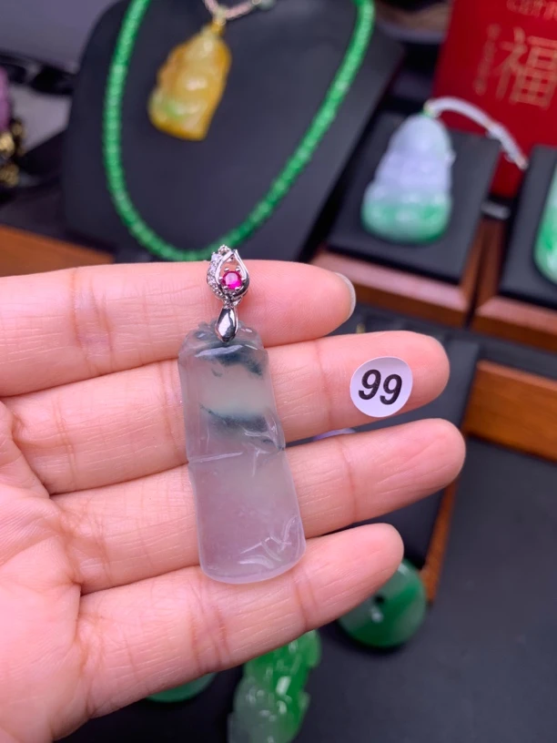 99冰飘花吊坠项链