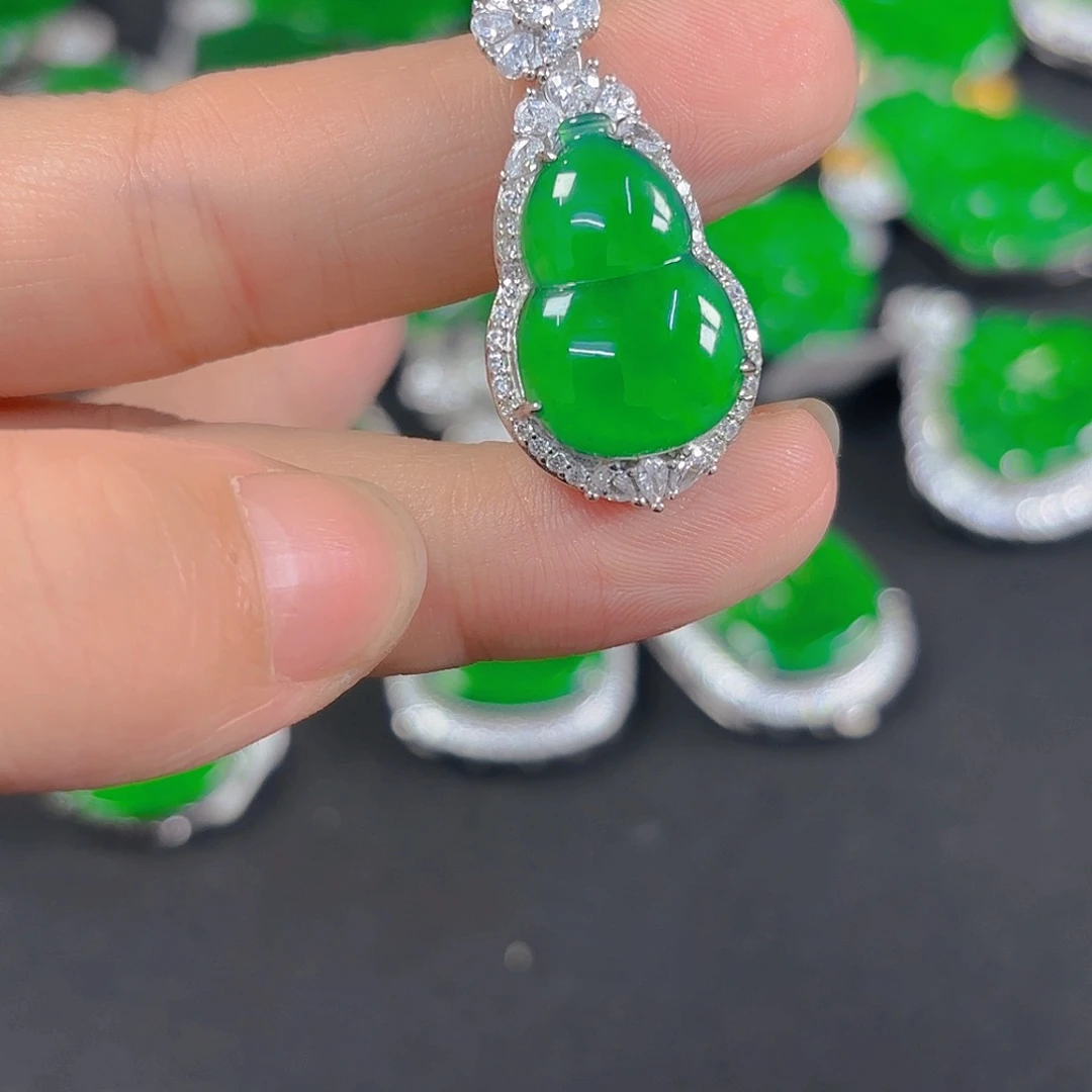 翡翠银S925镶嵌吊坠(不含链)