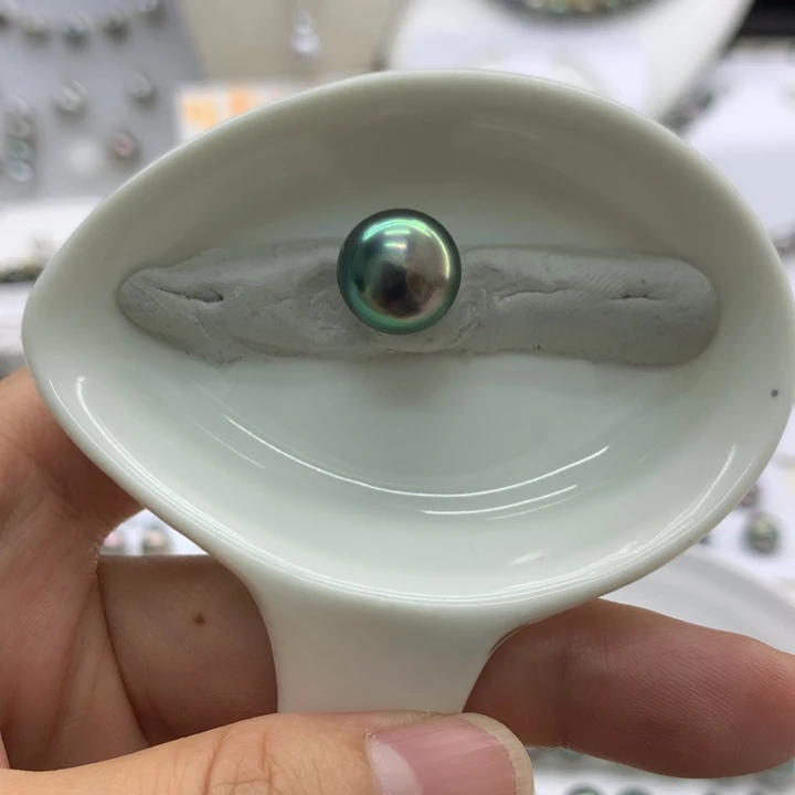 海水珍珠裸珠12+孔雀绿炫彩 安安