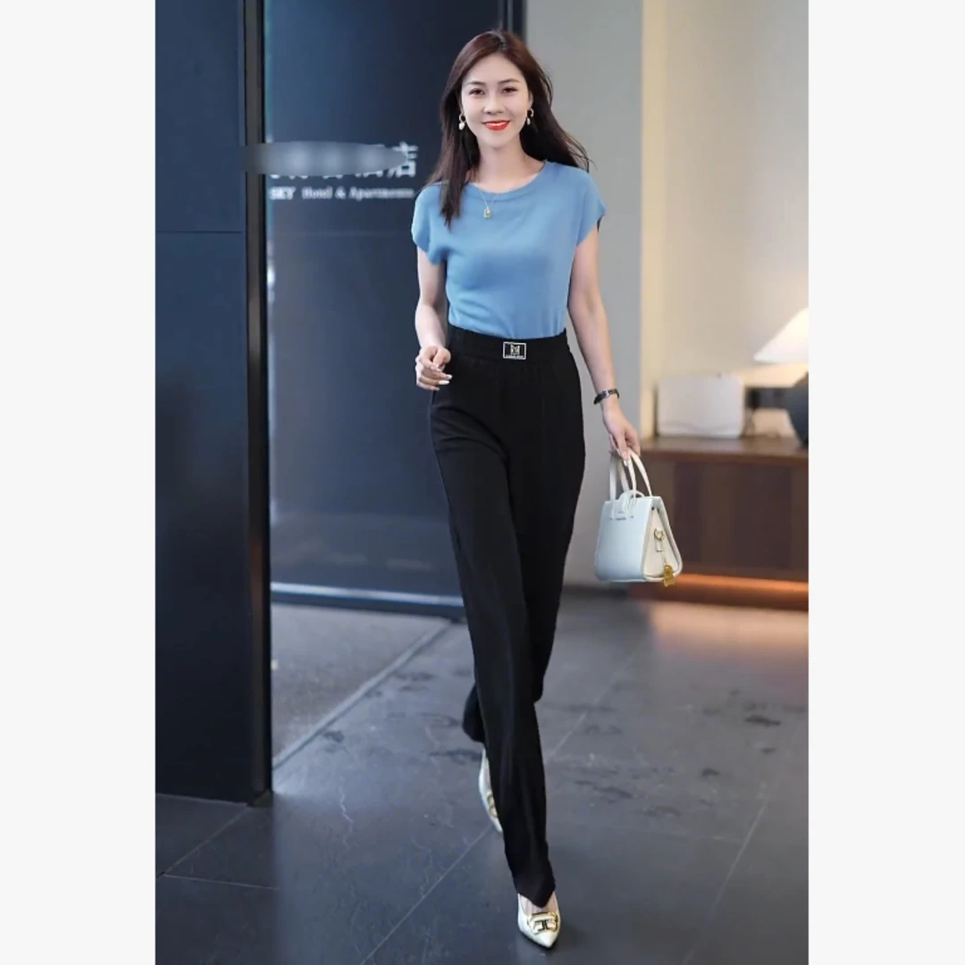 夏季薄款丝滑凉感休闲裤时尚百搭6-5