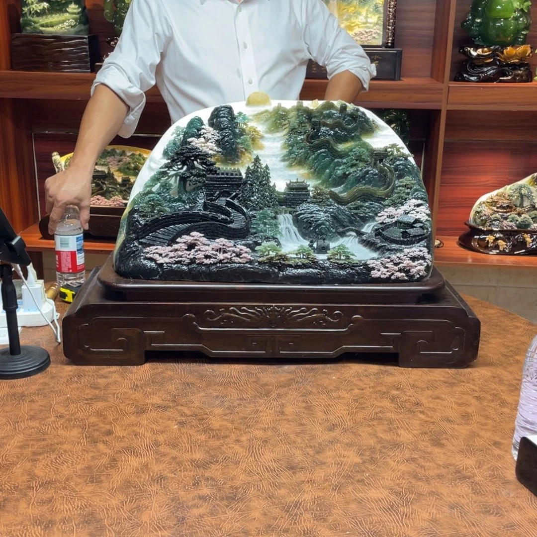 健***林玉手工雕刻岫玉摆件