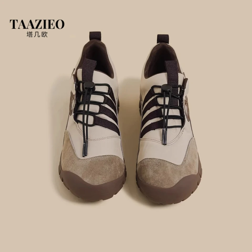TAAZIEO秋新厚底丑萌抽绳德训鞋女复古运动慢跑鞋网红阿甘老爹鞋