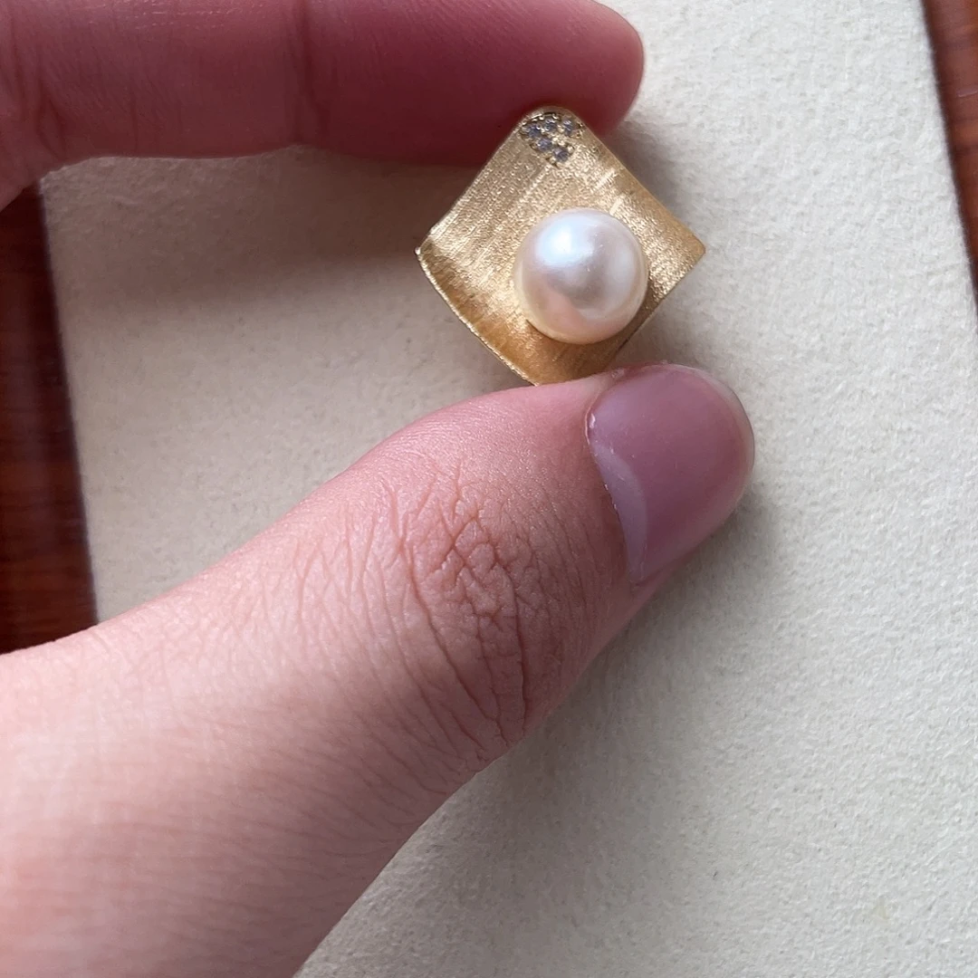 海水珍珠银S925镶嵌吊坠(不含链)