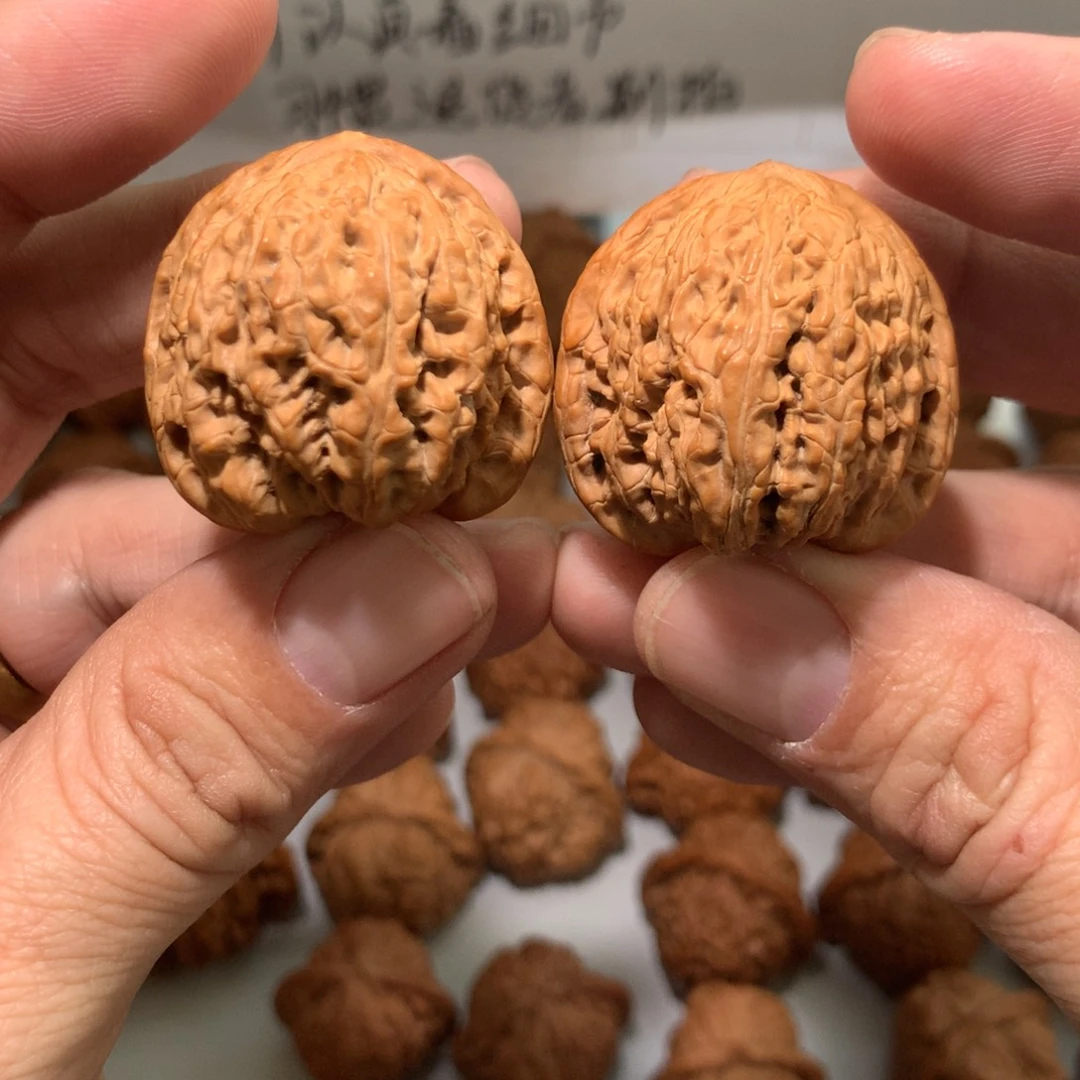 文玩核桃把件白狮子手捻可能有黄不退不换