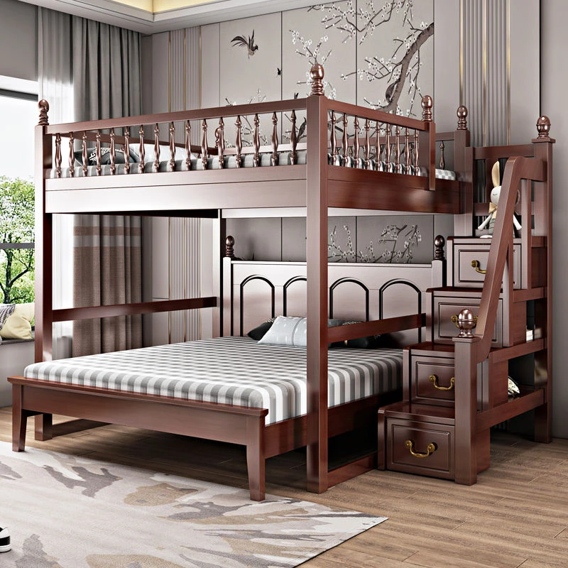 实木交错式上下床双层床错位型上下铺交叉高架成大人子母床高低床