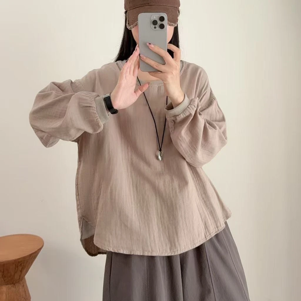 8889双纱棉休闲百搭上衣