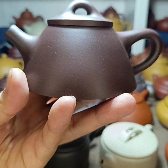 紫砂茶盘原矿紫泥霸王石瓢260cc半手工